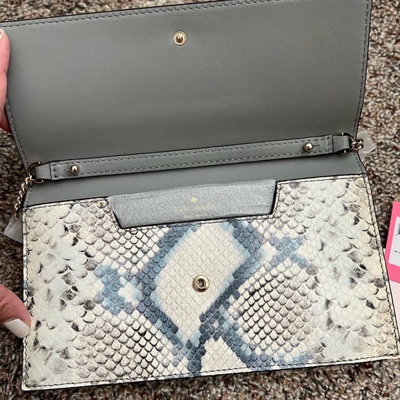 NWT Kate Spade Hayes Street
Snake-embossed Brennan
Crossbody Clutch - Picture 8 of 15